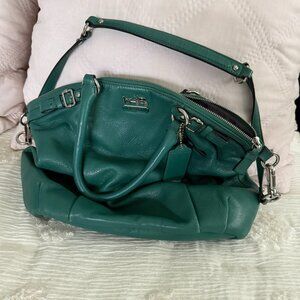 Coach Madison Lindsey Green Leather Satchel 18641